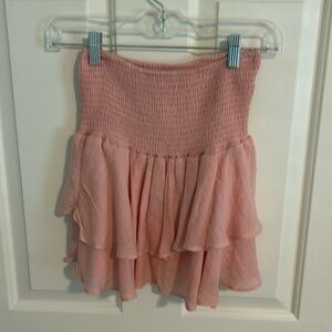 Pink ruffle skirt